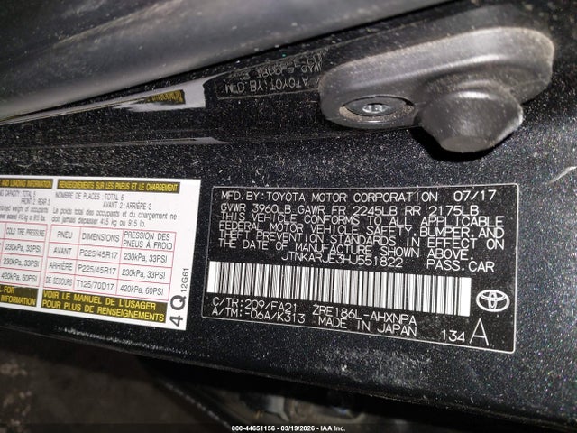 JTNKARJE3HJ551822 Toyota COROLLA IM