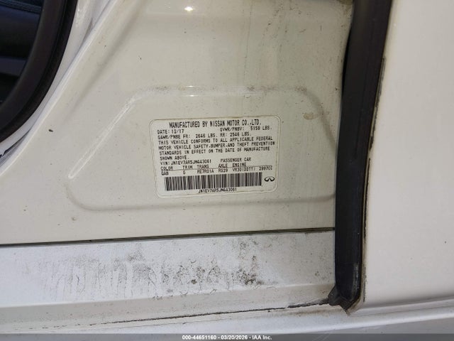 44651160 :رقم المزاد ، JN1EV7AR5JM443061 vin ، 2018 Infiniti Q50 3.0t Luxe مزاد بيع