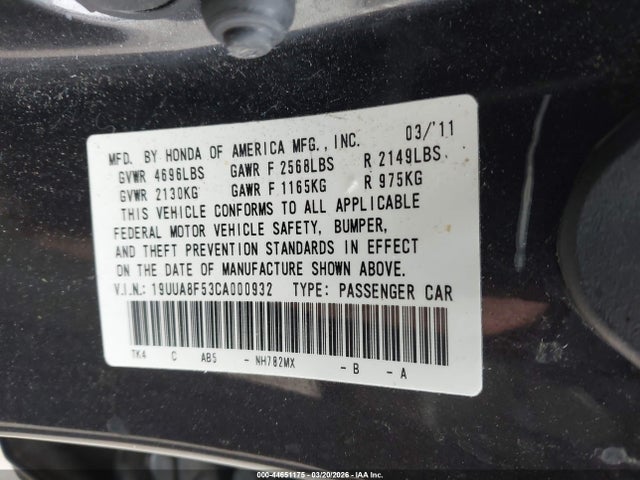 Продаж на аукціоні авто 2012 Acura Tl 3.5, vin: 19UUA8F53CA000932, номер лоту: 44651175