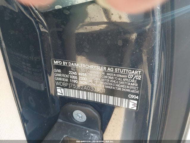 2002 MERCEDES-BENZ CL 500 WDBPJ75J82A030901 Photo 8
