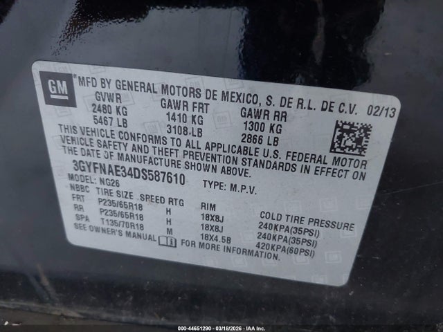 2013 CADILLAC SRX 3GYFNAE34DS587610 Photo 8