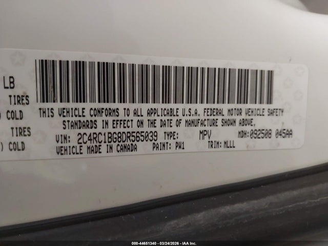 Продажа на аукционе авто 2013 Chrysler Town & Country Touring, vin: 2C4RC1BG8DR565039, номер лота: 44651340