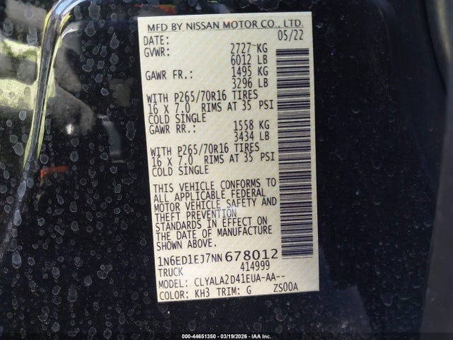 2022 NISSAN FRONTIER 1N6ED1EJ7NN678012 Photo 8