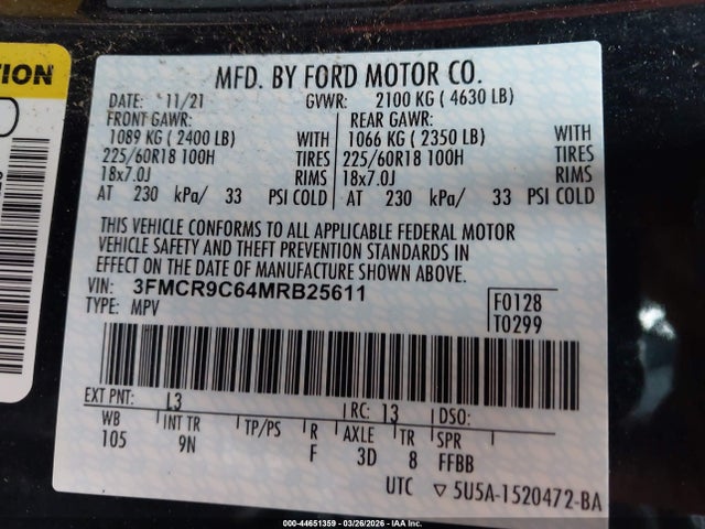 Ford Bronco Sport Outer Banks 2021 3FMCR9C64MRB25611 Image 9