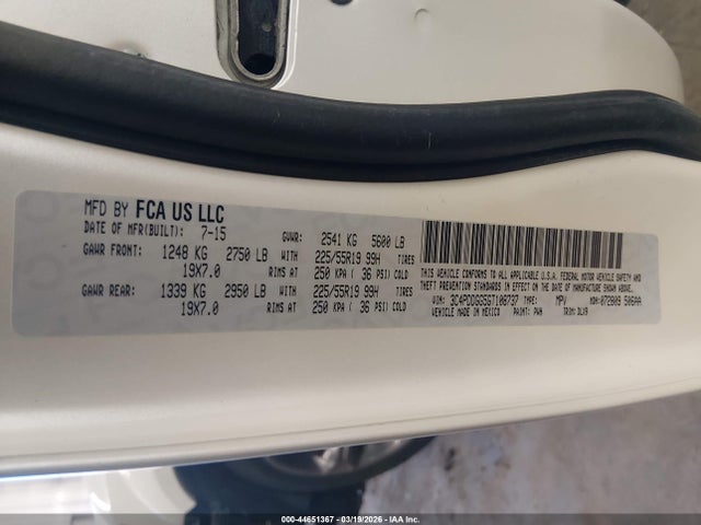 Aukcja sprzedaży 2016 Dodge Journey Crossroad Plus, vin: 3C4PDDGG5GT108737, numer aukcji: 44651367