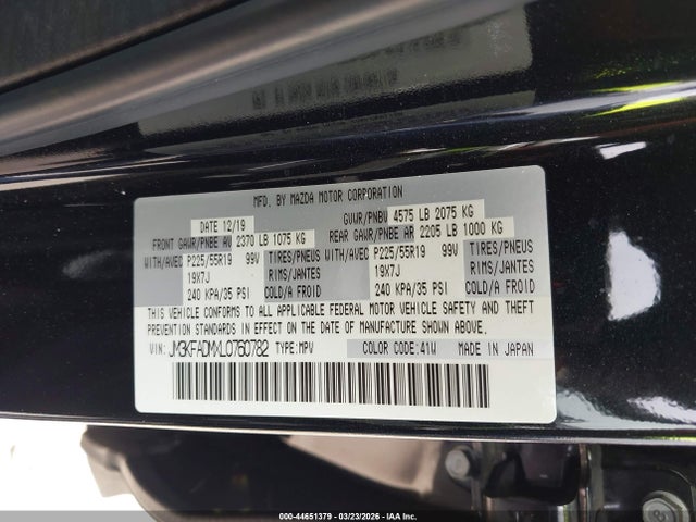 Aukcja sprzedaży 2020 Mazda Cx-5 Grand Touring, vin: JM3KFADMXL0760782, numer aukcji: 44651379