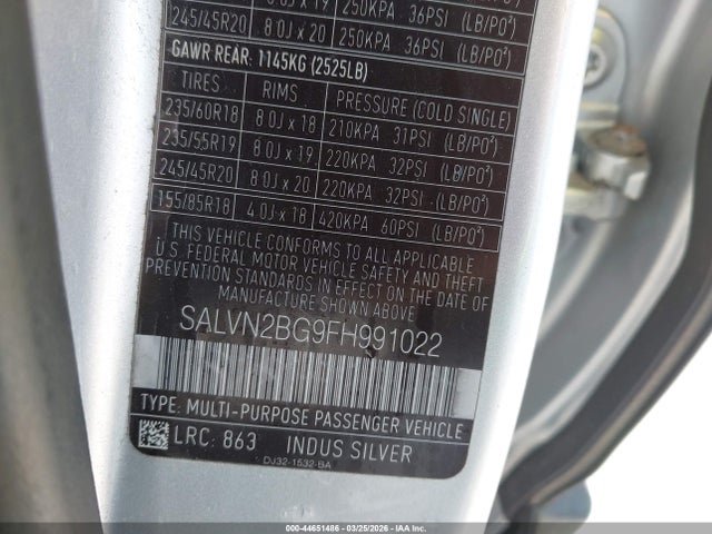 SALVN2BG9FH991022 Land Rover Range Rover Evoque Pure