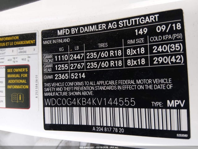 2019 MERCEDES-BENZ GLC 300 WDC0G4KB4KV144555 Photo 8