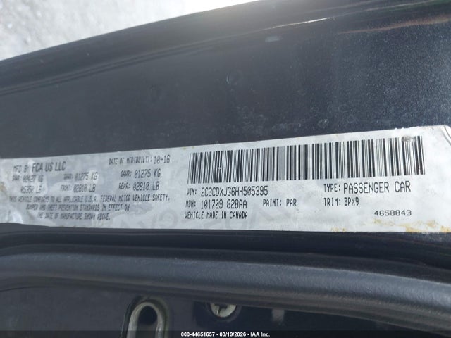 Продажа на аукционе авто 2017 Dodge Charger Sxt Awd, vin: 2C3CDXJG6HH505395, номер лота: 44651657