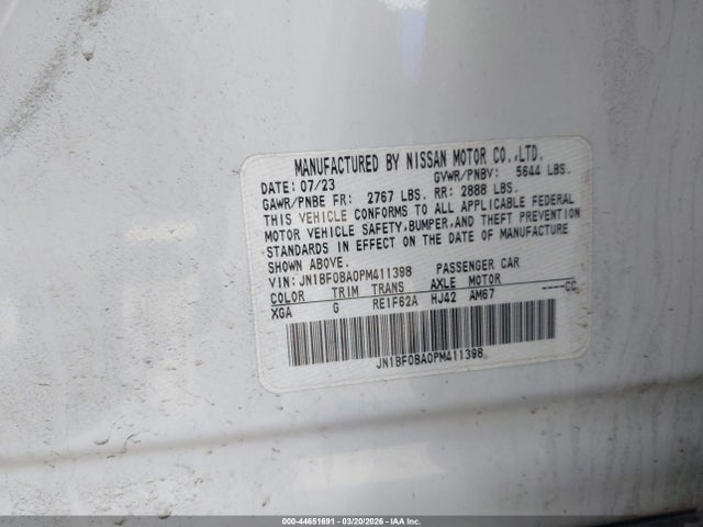 2023 Nissan Ariya Evolve+ მანქანა იყიდება აუქციონზე, vin: JN1BF0BA0PM411398, აუქციონის ნომერი: 44651691