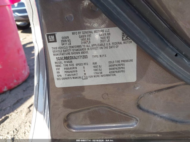Aukcja sprzedaży 2010 Buick Enclave 1xl, vin: 5GALRBEDXAJ171393, numer aukcji: 44651714