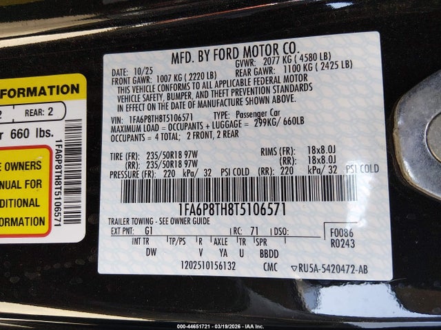 Ford Mustang Ecoboost Fastback 2026 1FA6P8TH8T5106571 Image 9