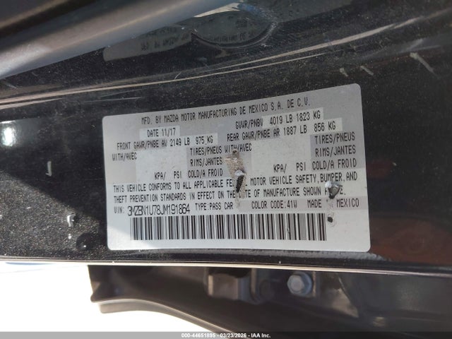 Aukcja sprzedaży 2018 Mazda Mazda3 Sport, vin: 3MZBN1U78JM191864, numer aukcji: 44651895