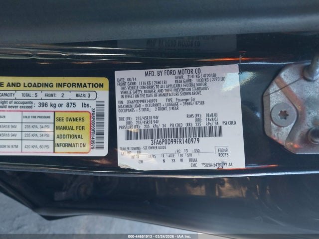 Ford Fusion Titanium 2015 3FA6P0D99FR140979 Image 9