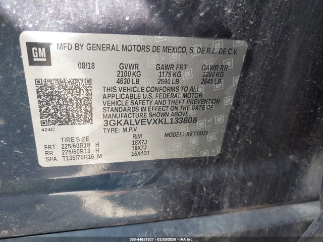 Aukcja sprzedaży 2019 Gmc Terrain Slt, vin: 3GKALVEVXKL133808, numer aukcji: 44651927
