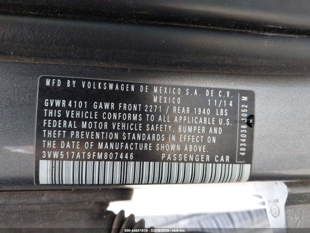 2015 VOLKSWAGEN BEETLE 3VW517AT9FM807446 Photo 8