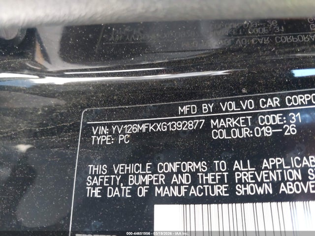 YV126MFKXG1392877 Volvo S60 T5 Drive-e Premier