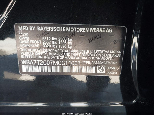 WBA7T2C07MCG11001 BMW 740I