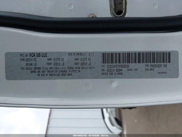 Продажа на аукционе авто 2017 Dodge Charger Sxt Rwd, vin: 2C3CDXHG7HH583528, номер лота: 44652162