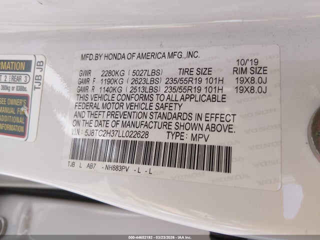 5J8TC2H37LL022628 Acura Rdx Standard