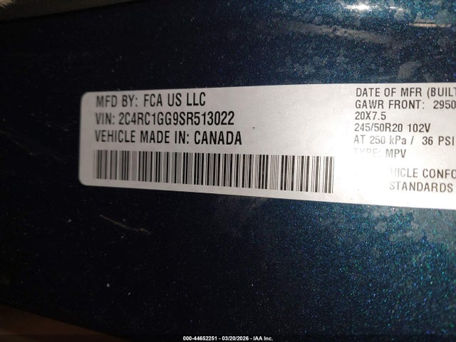 2025 CHRYSLER PACIFICA 2C4RC1GG9SR513022 Photo 8