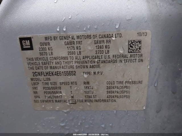 Chevrolet Equinox Ltz 2014 2GNFLHEK4E6155652 Image 9