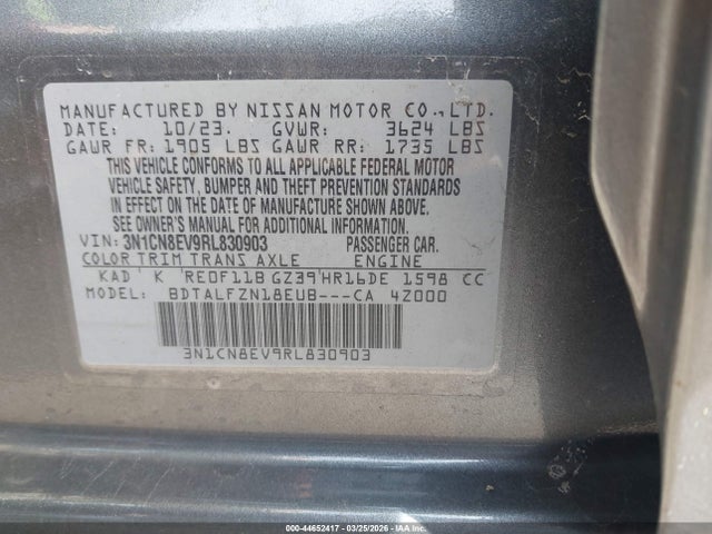 3N1CN8EV9RL830903 Nissan Versa 1.6 Sv