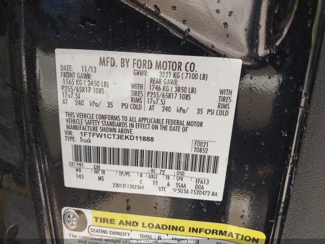 1FTFW1CT3EKD11888 Ford F-150 Xlt