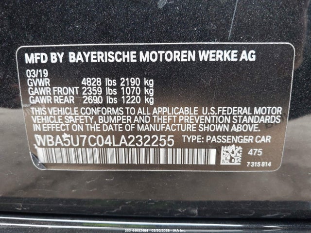 Продаж на аукціоні авто 2020 Bmw M340i, vin: WBA5U7C04LA232255, номер лоту: 44652464