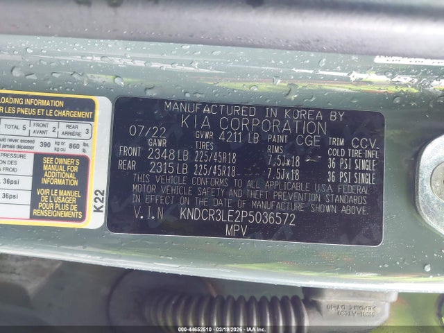 KNDCR3LE2P5036572 KIA Niro Ex Touring