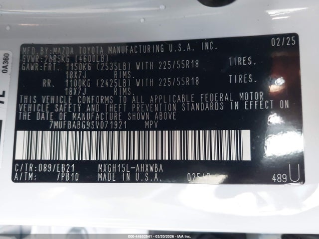 2025 TOYOTA COROLLA CROSS HYBRID 7MUFBABG9SV071921 Photo 8
