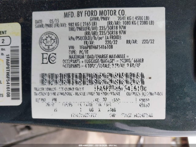 Ford Mustang Ecoboost 2015 1FA6P8TH6F5416108 Image 9