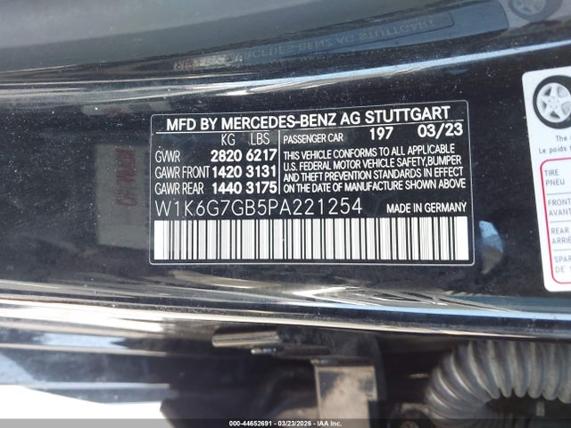 W1K6G7GB5PA221254 Mercedes-Benz S 580 4matic