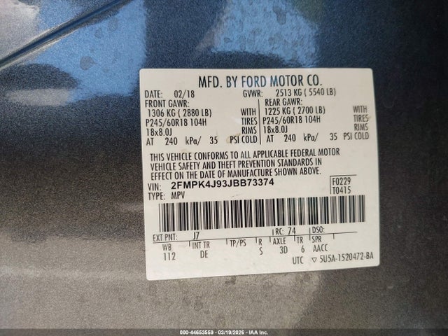 Ford EDGE SEL 2018 2FMPK4J93JBB73374 Image 9