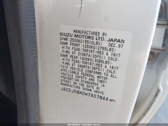 1998 ISUZU TROOPER JACDJ58X0W7907844 Photo 8