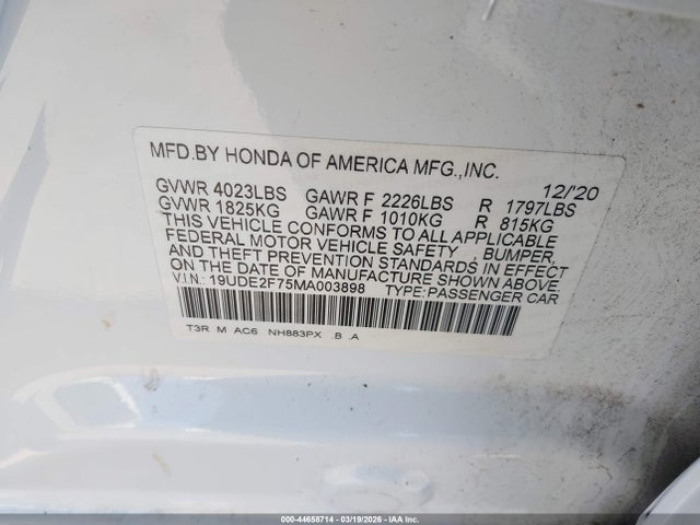 Aukcja sprzedaży 2021 Acura Ilx Premium Package/technology Package, vin: 19UDE2F75MA003898, numer aukcji: 44658714