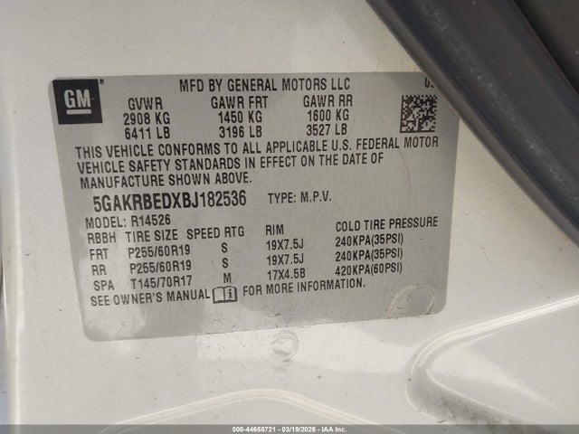 2011 BUICK ENCLAVE 5GAKRBEDXBJ182536 Photo 8