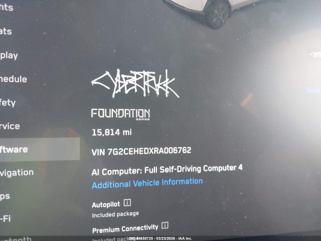 Aukcja sprzedaży 2024 Tesla Cybertruck, vin: 7G2CEHEDXRA006762, numer aukcji: 44658725