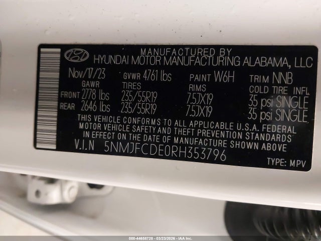 2024 HYUNDAI TUCSON 5NMJFCDE0RH353796 Photo 8