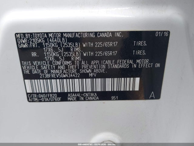 Toyota RAV4 LE 2016 2T3BFREV5GW434422 Image 9