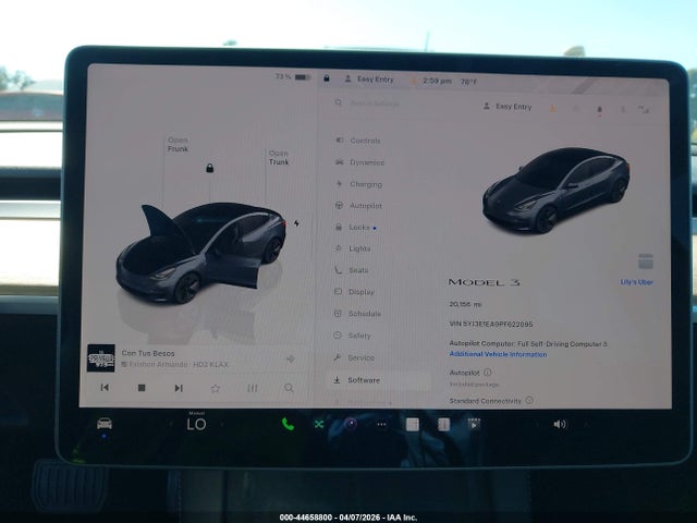 2023 Tesla Model 3 Rear-wheel Drive მანქანა იყიდება აუქციონზე, vin: 5YJ3E1EA9PF622095, აუქციონის ნომერი: 44658800