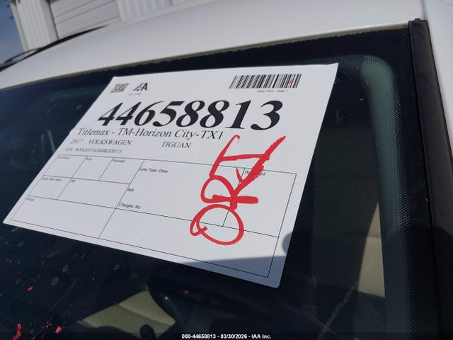 Продажа на аукционе авто 2017 Volkswagen Tiguan 2.0t/2.0t S, vin: WVGAV7AX4HK020113, номер лота: 44658813