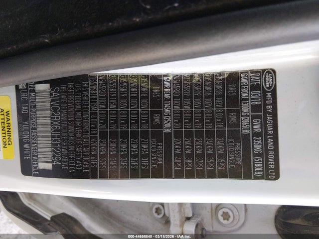 2018 LAND ROVER RANGE ROVER EVOQUE SALVC2RX6JH312294 Photo 8