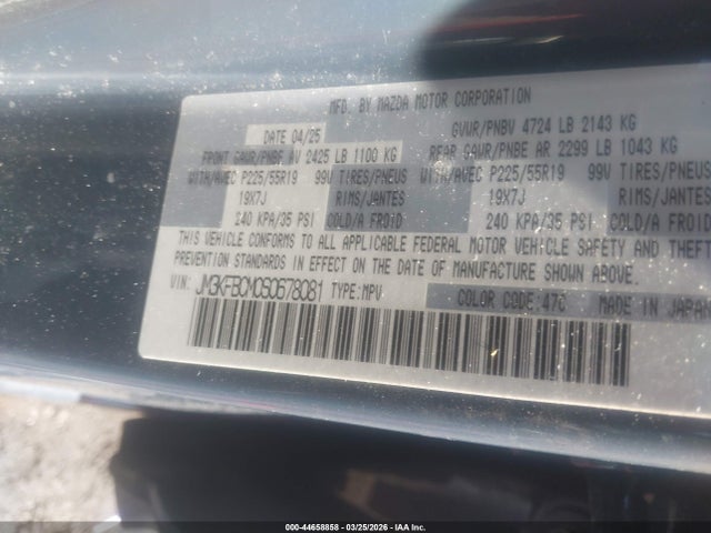 Aukcja sprzedaży 2025 Mazda Cx-5 2.5 S Carbon Edition, vin: JM3KFBCM0S0678081, numer aukcji: 44658858