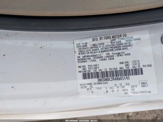 Продаж на аукціоні авто 2010 Mercury Milan Hybrid, vin: 3MEDM0L39AR605145, номер лоту: 44658866