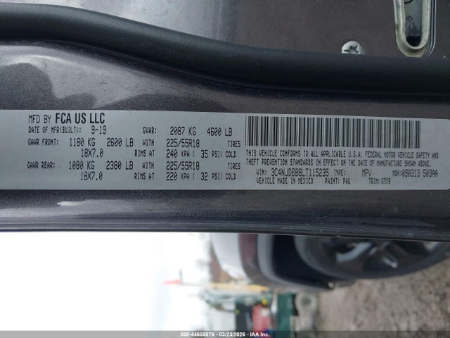 Продажа на аукционе авто 2020 Jeep Compass Altitude 4x4, vin: 3C4NJDBB8LT115235, номер лота: 44658876