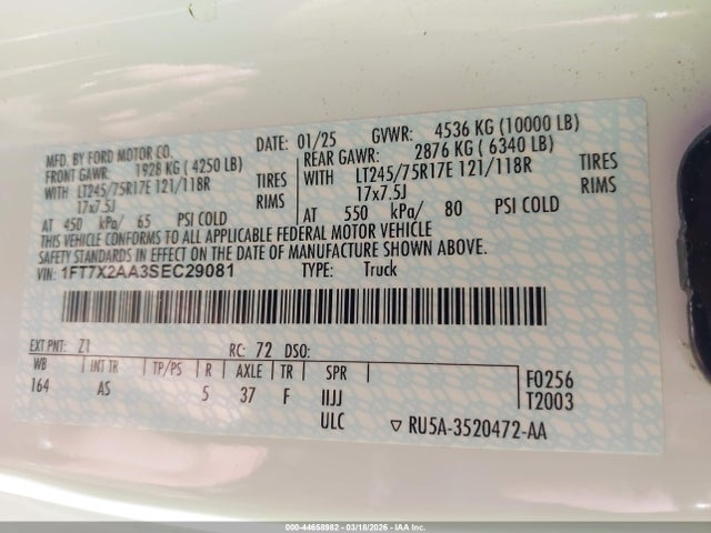 Ford F-250 Xl 2025 1FT7X2AA3SEC29081 Image 9