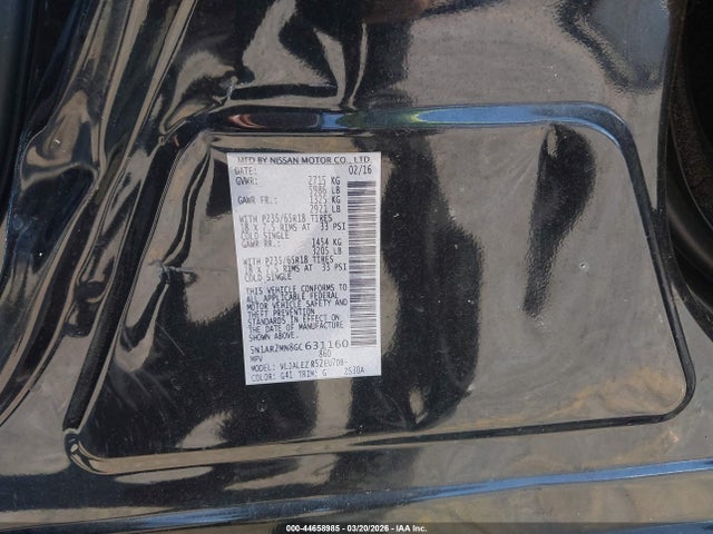 Продажа на аукционе авто 2016 Nissan Pathfinder Sv, vin: 5N1AR2MN8GC631160, номер лота: 44658985