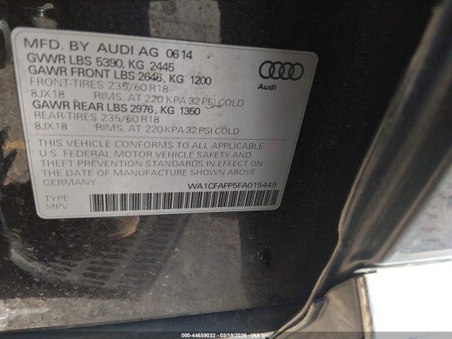 2015 AUDI Q5 WA1CFAFP5FA015449 Photo 8