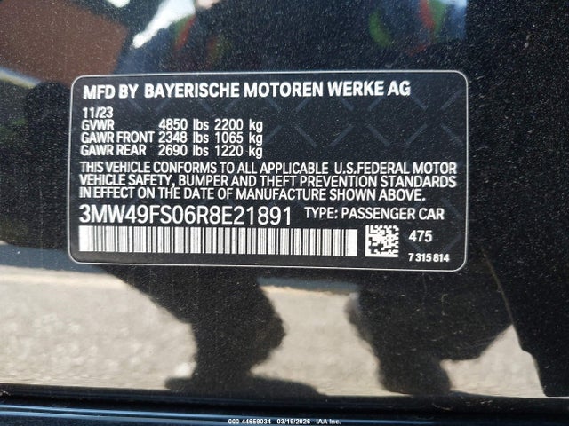 3MW49FS06R8E21891 BMW M340I
